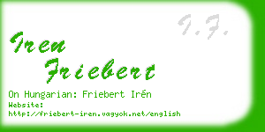 iren friebert business card